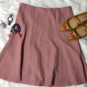 Ann Taylor Fluted Blush Pink Skirt 12